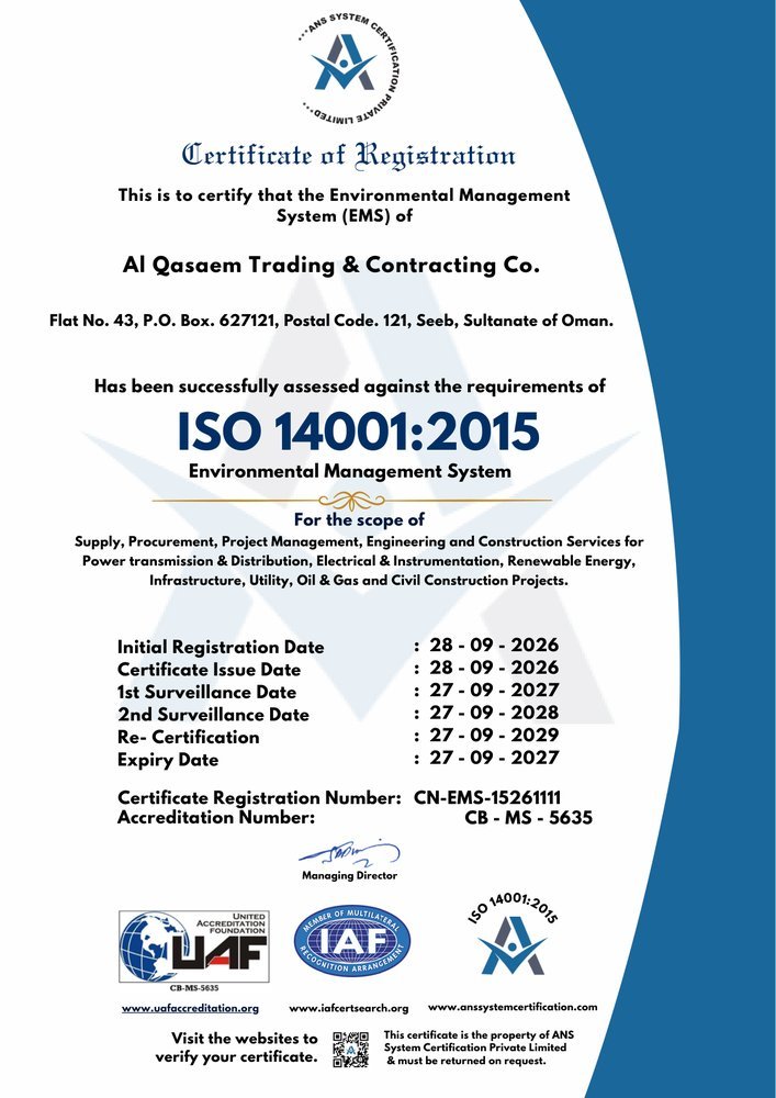 ISO 14001:2015 environmental management system certificate CN-EMS-15261111
